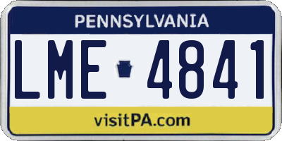 PA license plate LME4841