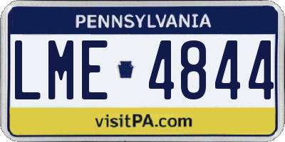 PA license plate LME4844