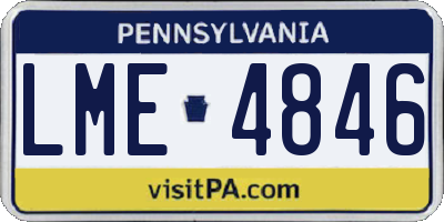 PA license plate LME4846