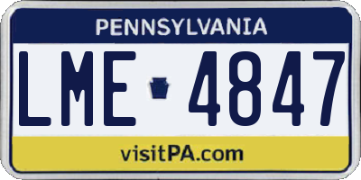 PA license plate LME4847