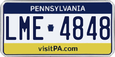 PA license plate LME4848