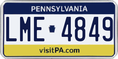 PA license plate LME4849
