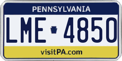 PA license plate LME4850