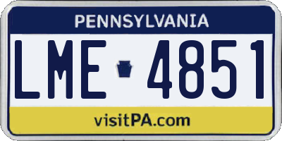 PA license plate LME4851