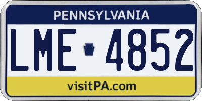 PA license plate LME4852