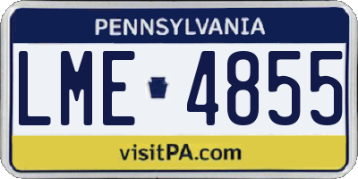 PA license plate LME4855