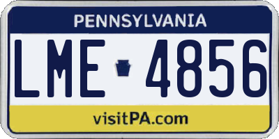 PA license plate LME4856