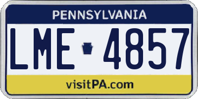 PA license plate LME4857