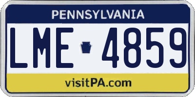 PA license plate LME4859