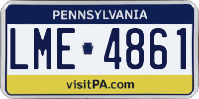 PA license plate LME4861