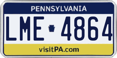 PA license plate LME4864