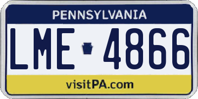 PA license plate LME4866