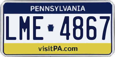 PA license plate LME4867