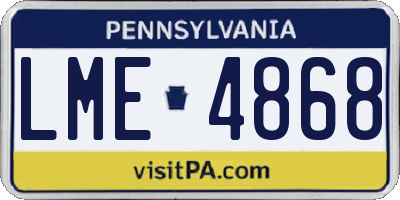 PA license plate LME4868