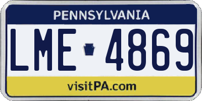 PA license plate LME4869