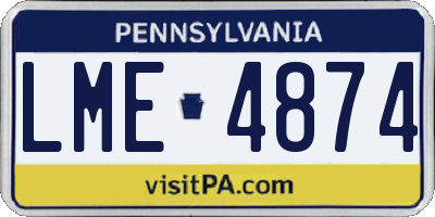 PA license plate LME4874