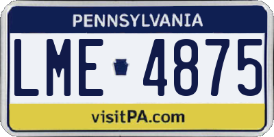 PA license plate LME4875