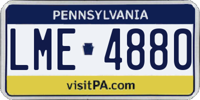PA license plate LME4880