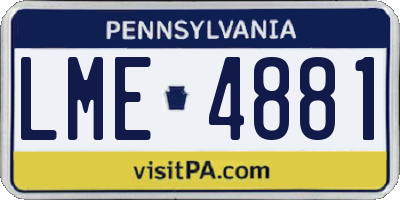 PA license plate LME4881