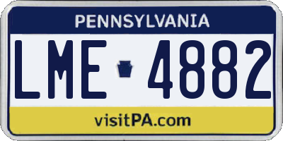 PA license plate LME4882