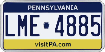 PA license plate LME4885