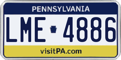 PA license plate LME4886