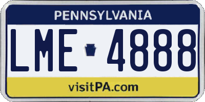 PA license plate LME4888
