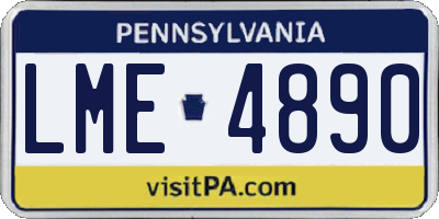 PA license plate LME4890