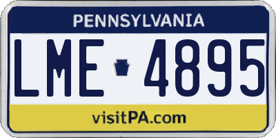 PA license plate LME4895