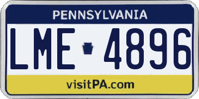 PA license plate LME4896