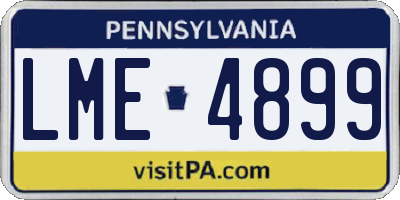 PA license plate LME4899