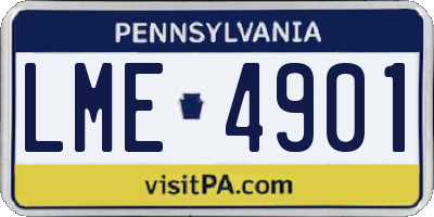 PA license plate LME4901