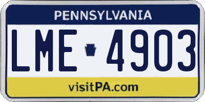 PA license plate LME4903