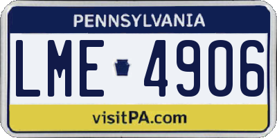 PA license plate LME4906
