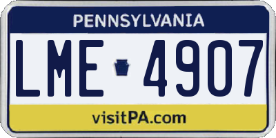 PA license plate LME4907