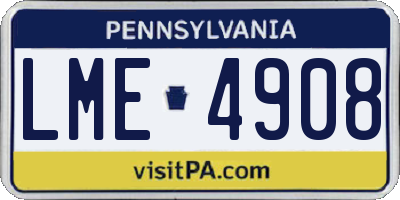 PA license plate LME4908