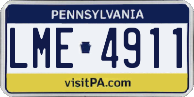 PA license plate LME4911