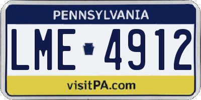 PA license plate LME4912