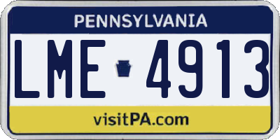 PA license plate LME4913