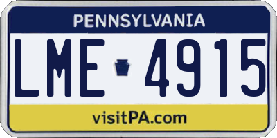 PA license plate LME4915