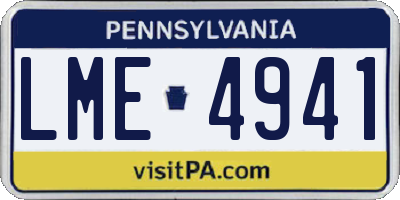 PA license plate LME4941
