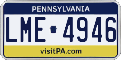 PA license plate LME4946