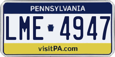 PA license plate LME4947