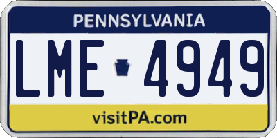 PA license plate LME4949