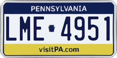 PA license plate LME4951