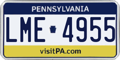 PA license plate LME4955