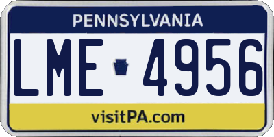 PA license plate LME4956