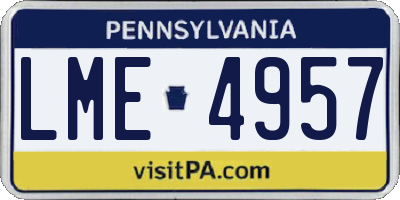 PA license plate LME4957
