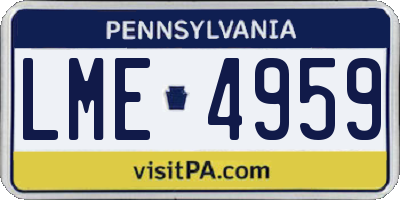 PA license plate LME4959