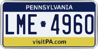 PA license plate LME4960
